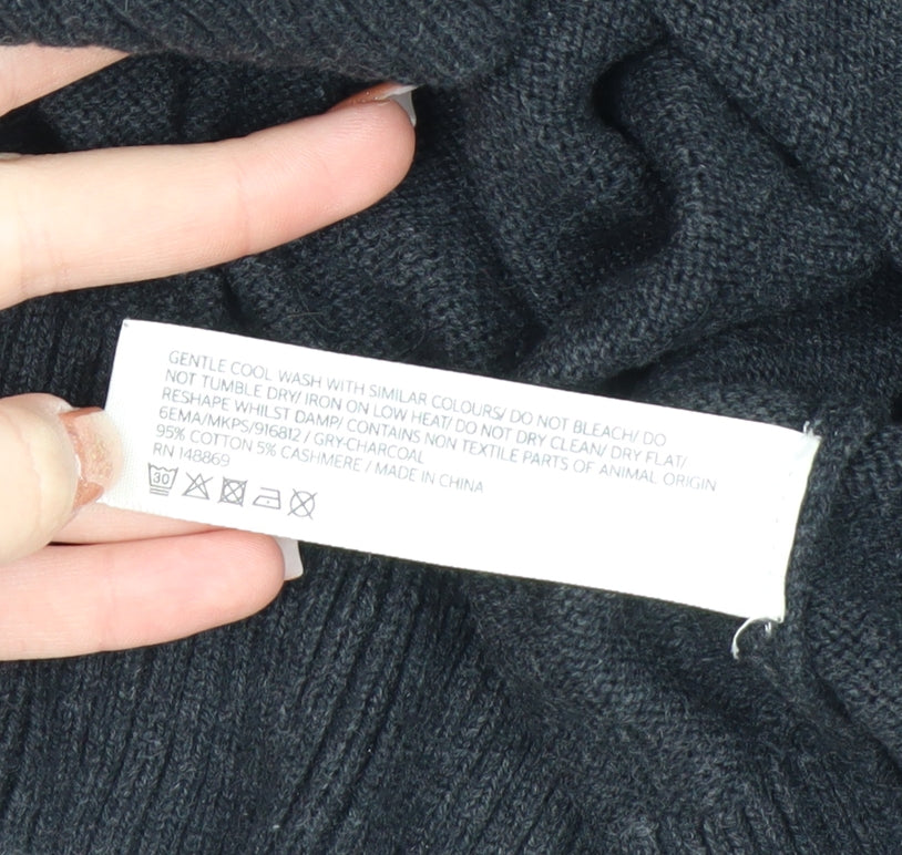 Fat Face Men’s Grey 1/2 Zip Cotton Cashmere Jumper L