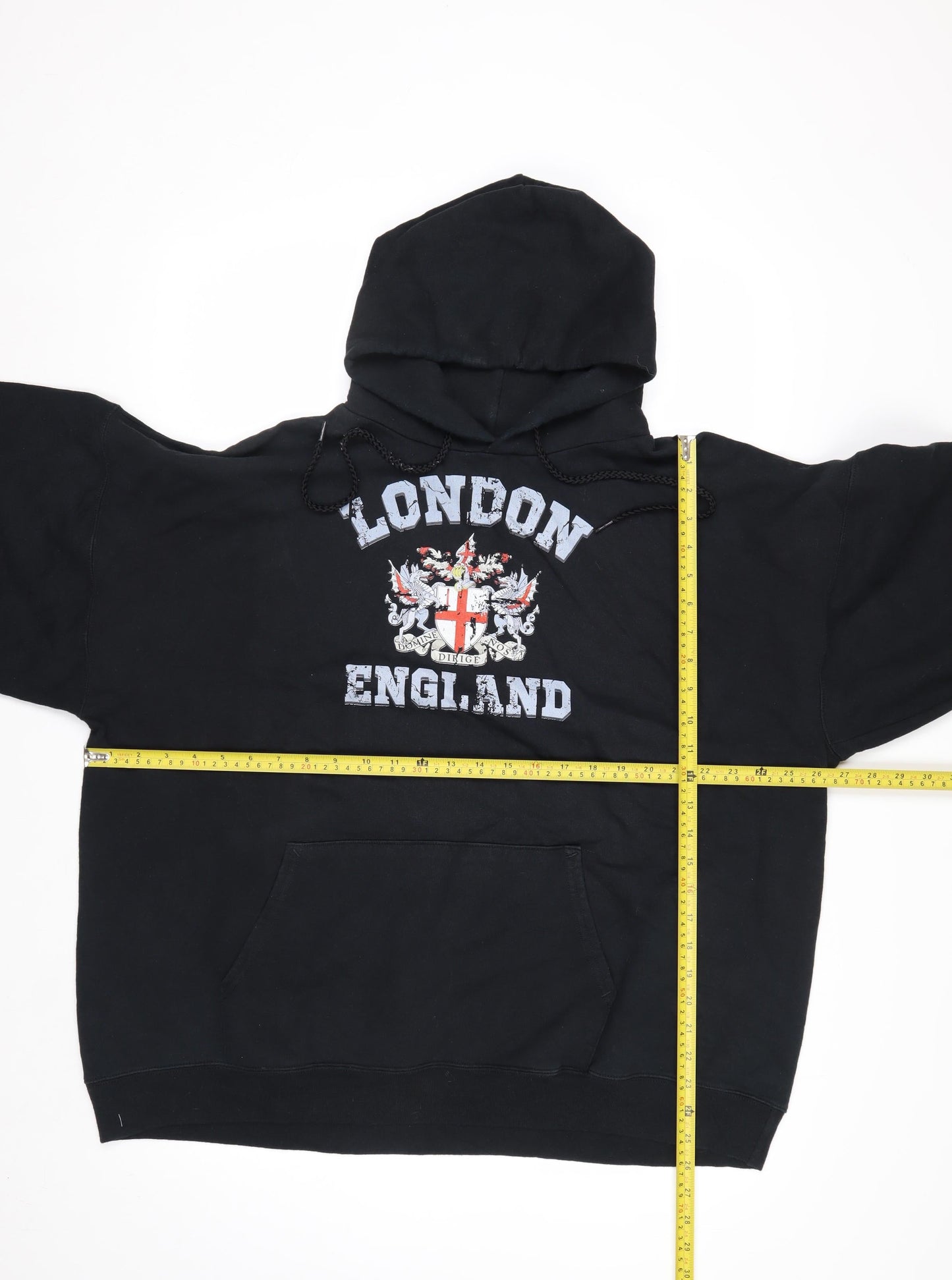 Hanes Men's Black London England Pullover Hoodie XL Fleece