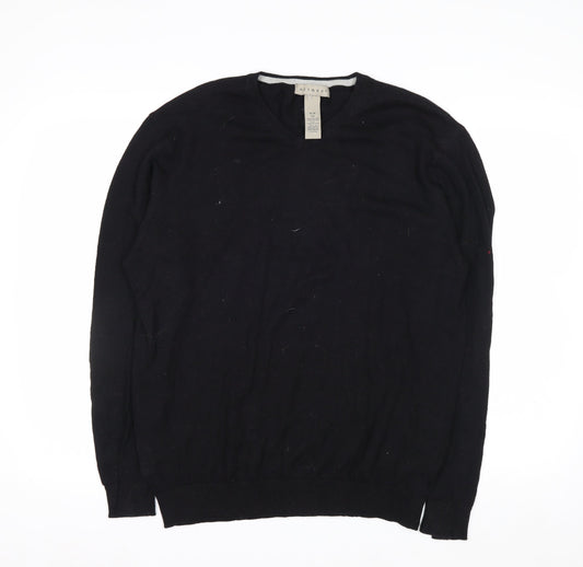 Retreat Men's Black Cotton Crew Neck Pullover Jumper Size M