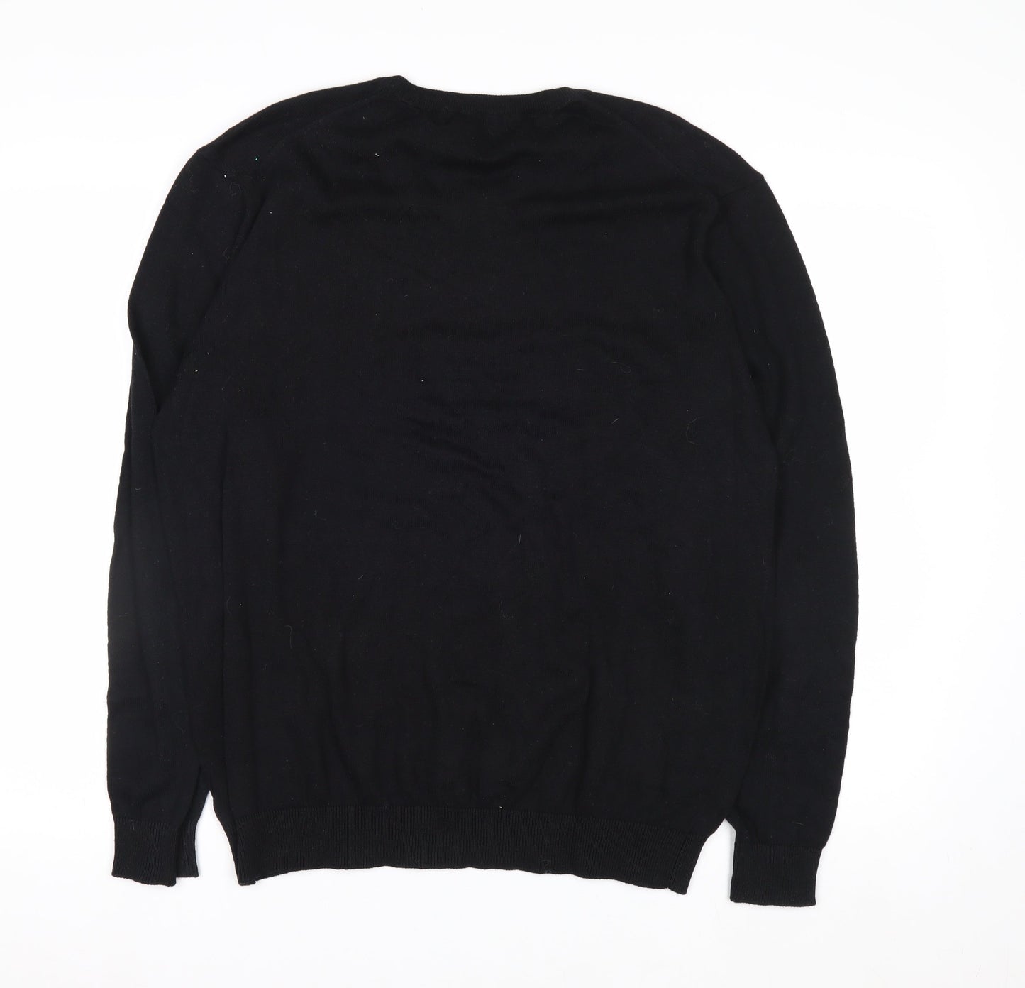 Retreat Men's Black Cotton Crew Neck Pullover Jumper Size M