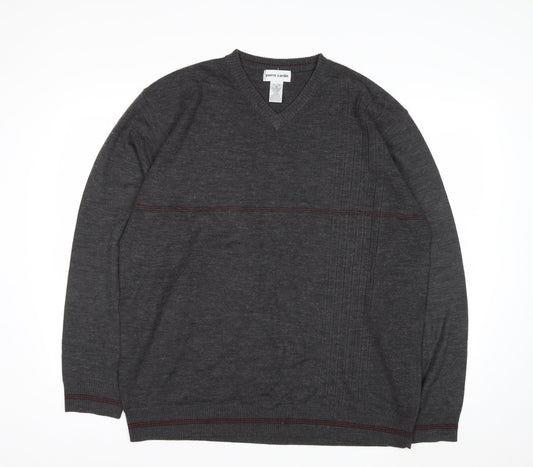 Pierre Cardin Men's Grey XL V-Neck Pullover Jumper