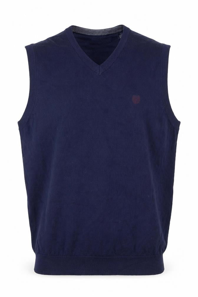 Chaps Men's Blue Cotton V-Neck Sleeveless Knit Vest L