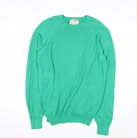 Parkhurst Men's Green Cotton Crew Neck Jumper M Vintage Classic Knit