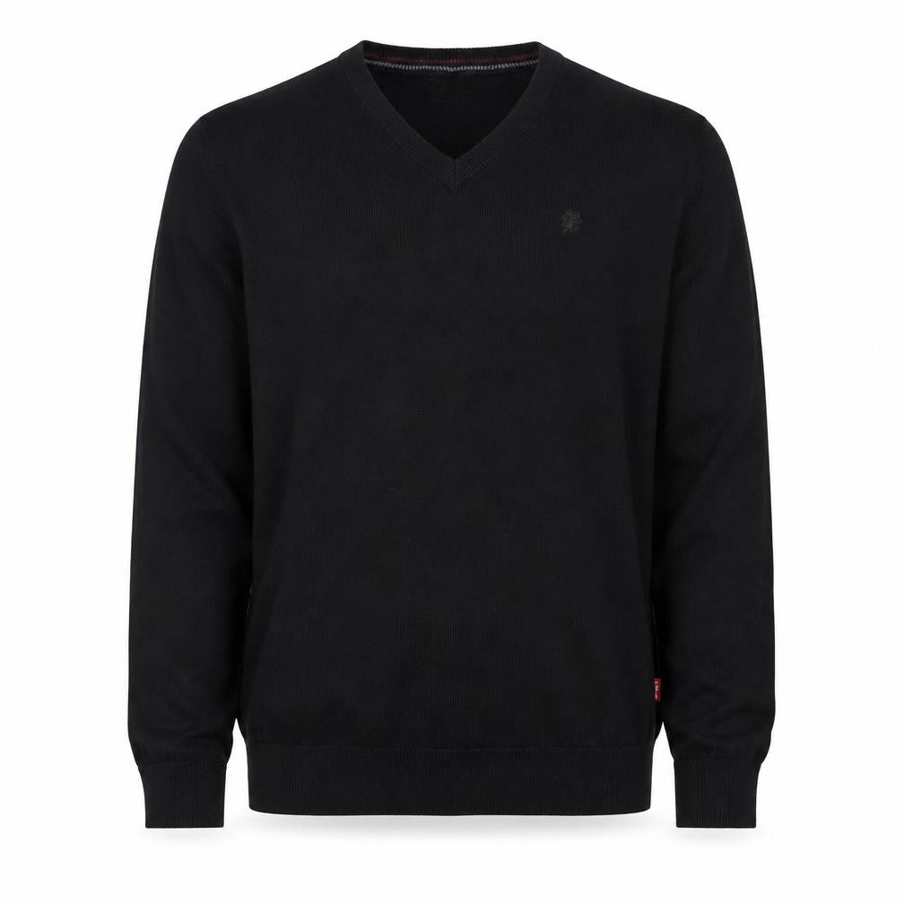IZOD Men's Black Cotton V-Neck Pullover Jumper Size M