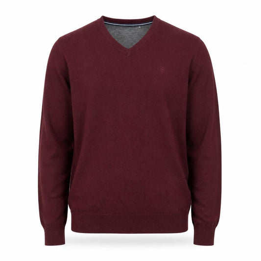 IZOD Men's Red V-Neck Cotton Pullover Jumper Size L