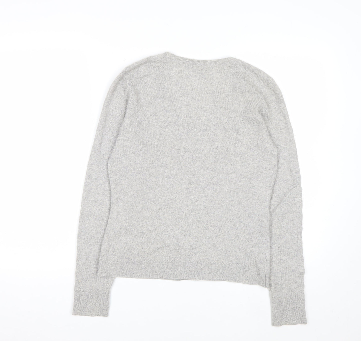Ann Taylor Women Grey 100% Cashmere V-Neck Jumper Size S