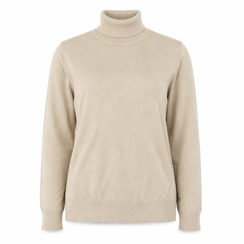 Charter Club Womens Beige Roll Neck Wool Blend Pullover Jumper M