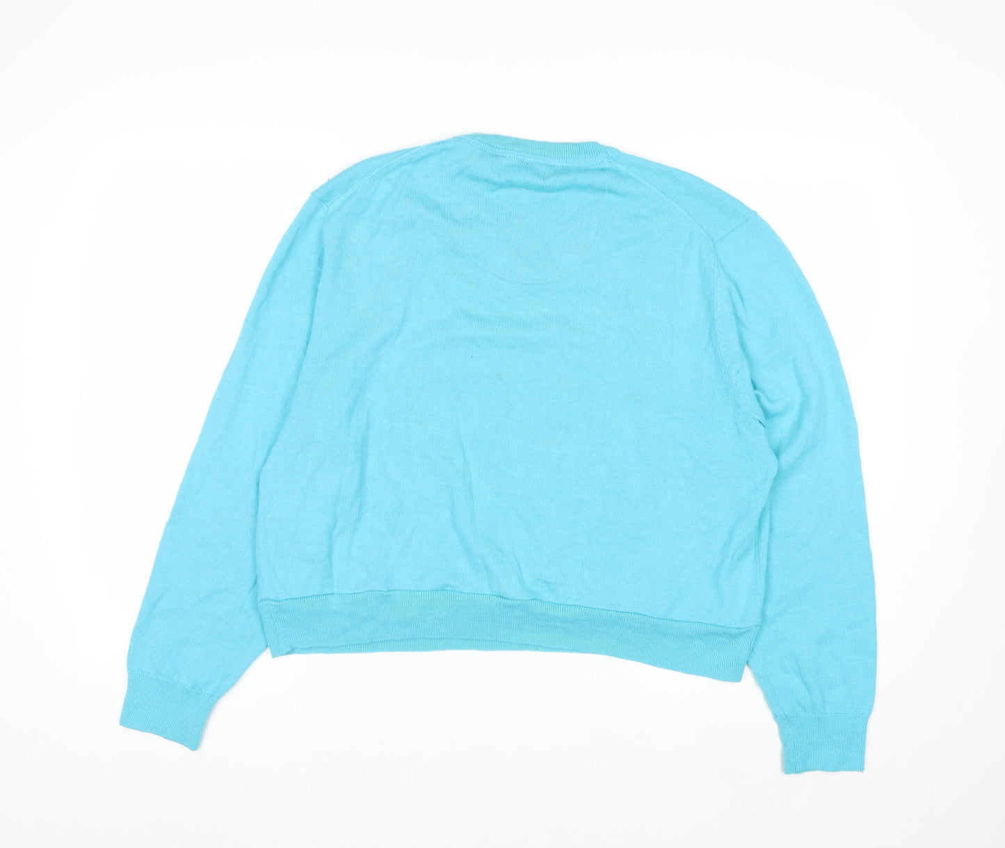 Club Room Men's Blue XL V-Neck Merino Wool Pullover Jumper