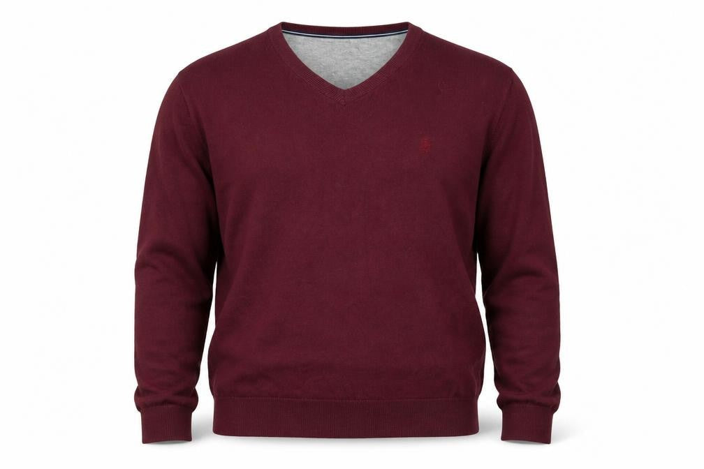 IZOD Men's Red Cotton V-Neck Pullover Jumper XL