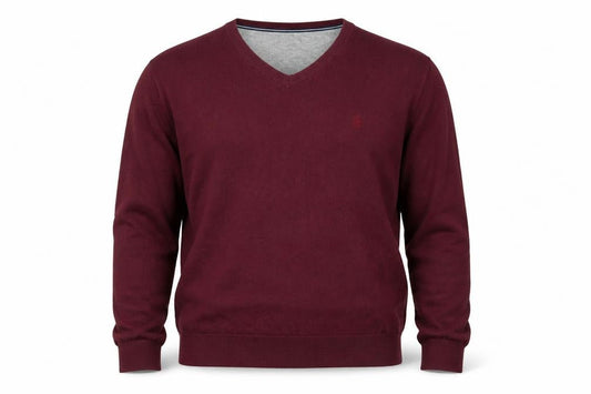 IZOD Men's Red Cotton V-Neck Pullover Jumper XL