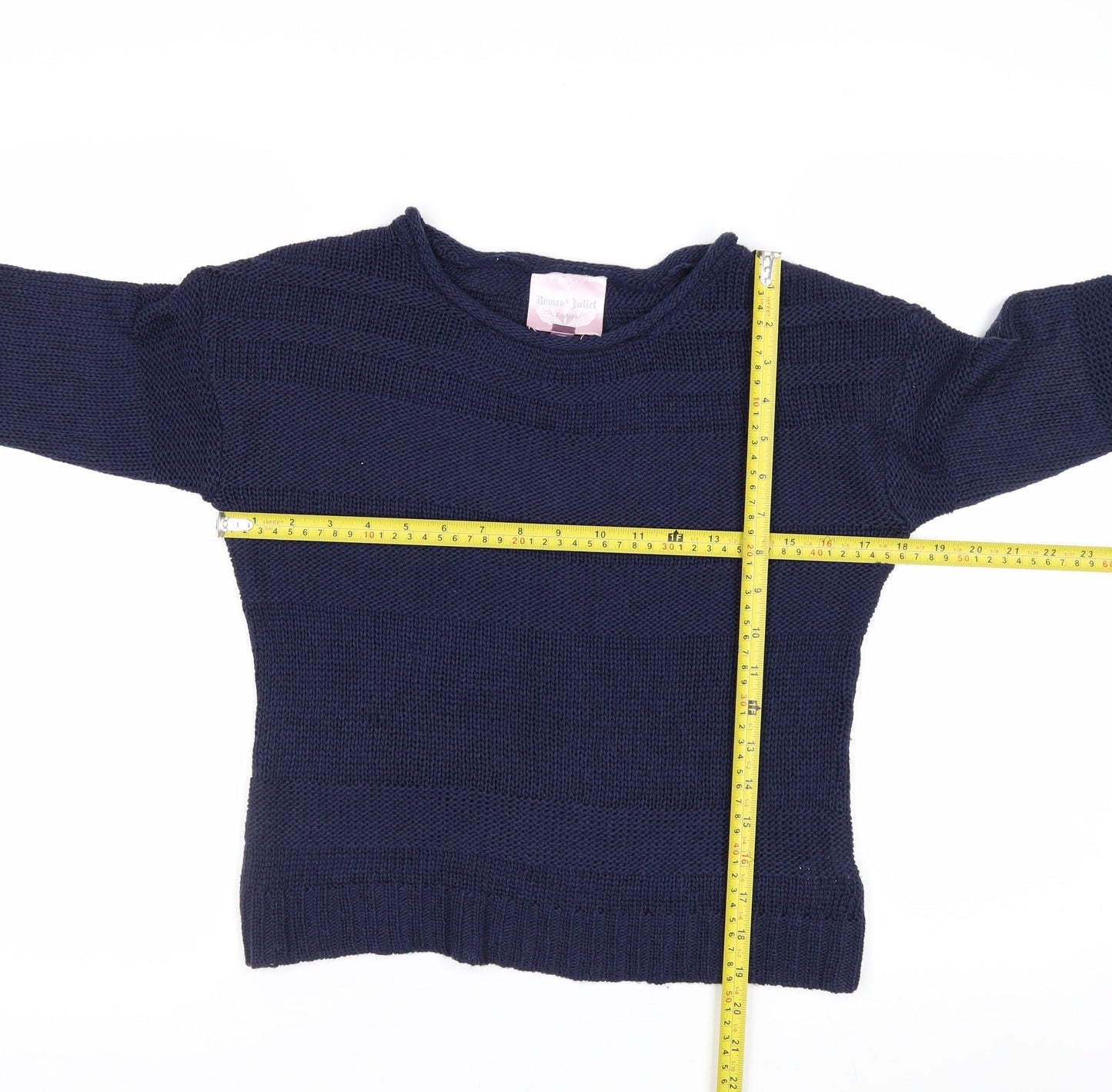 Romeo & Juliet Couture Women's Blue Knit Pullover Jumper Size S