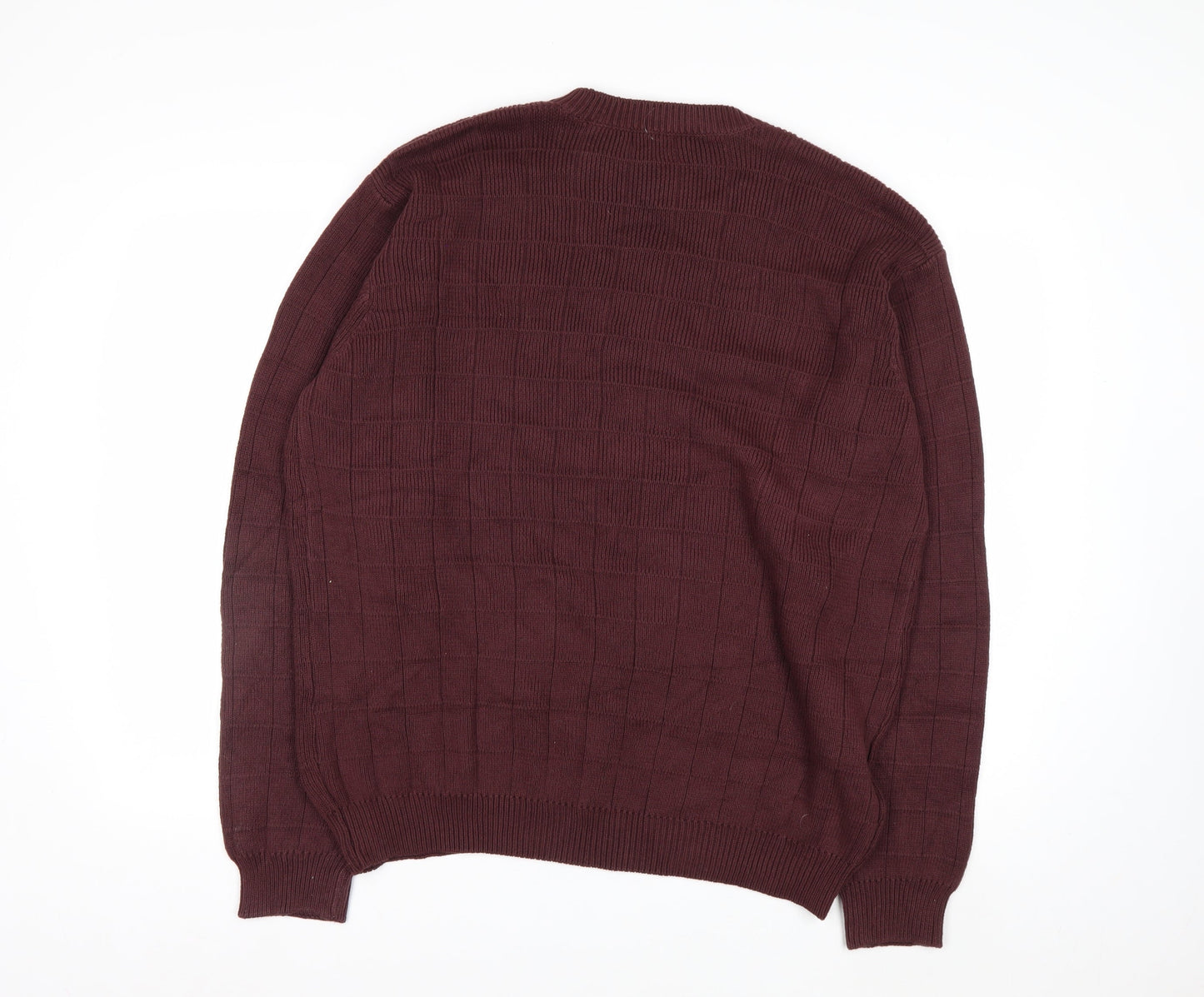 IZOD Men's Brown Cotton Crew Neck Jumper Size L Classic Knit