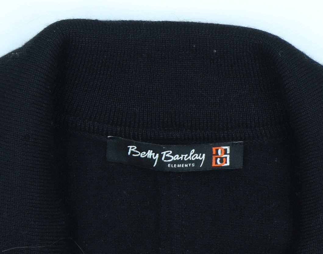 Betty Barclay Womens Black Wool Blazer Size 10 Classic Work Jacket