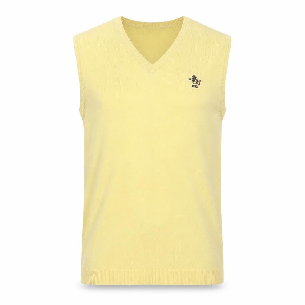 IZOD Men's Yellow Cotton Sleeveless V-Neck Vest M Classic Fit