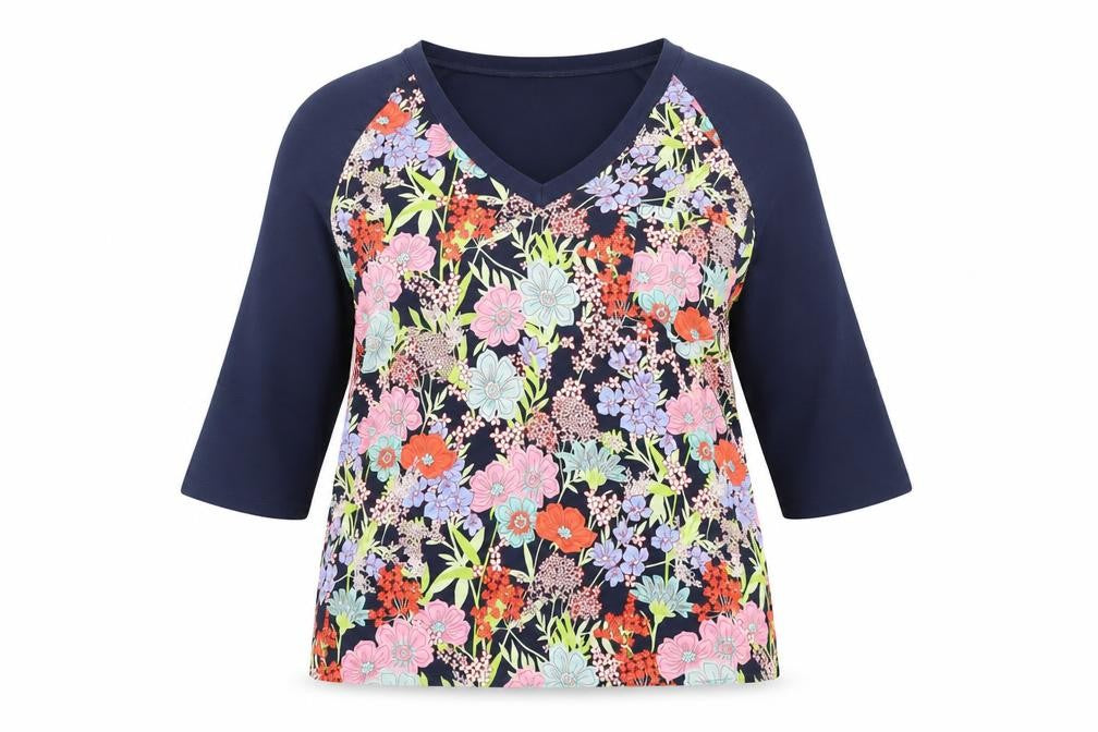 Next Women's Multicoloured Floral V-Neck Pullover Jumper Size 10