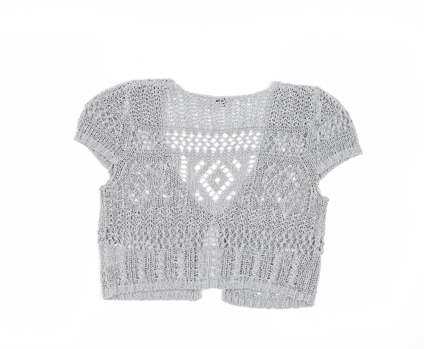 Marks and Spencer Per Una Grey Open Knit Short Sleeve Cardigan Women’s Size 10