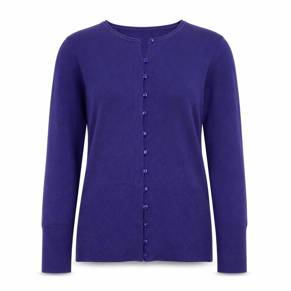 Marks and Spencer Per Una Women's Purple Acrylic Long Sleeve Cardigan Size 12