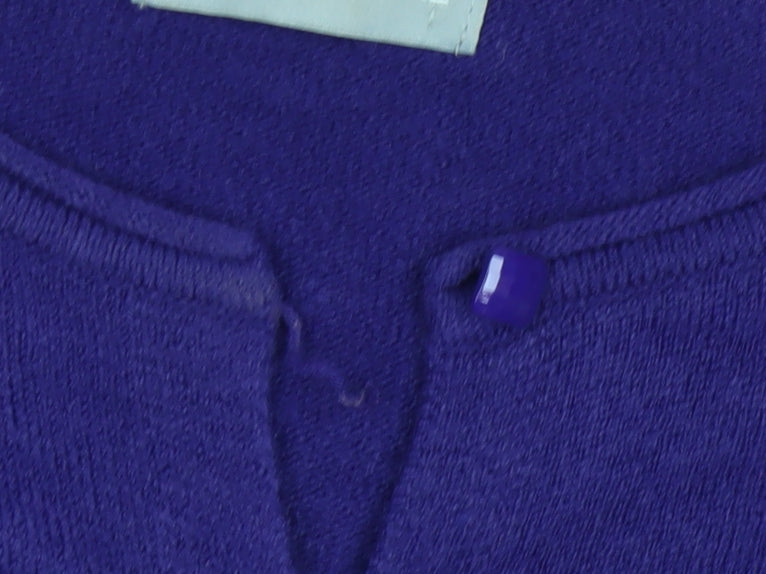 Marks and Spencer Per Una Women's Purple Acrylic Long Sleeve Cardigan Size 12