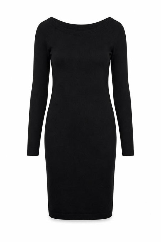 Kenar Women’s Black Wool Bodycon Knee Length Dress Size S