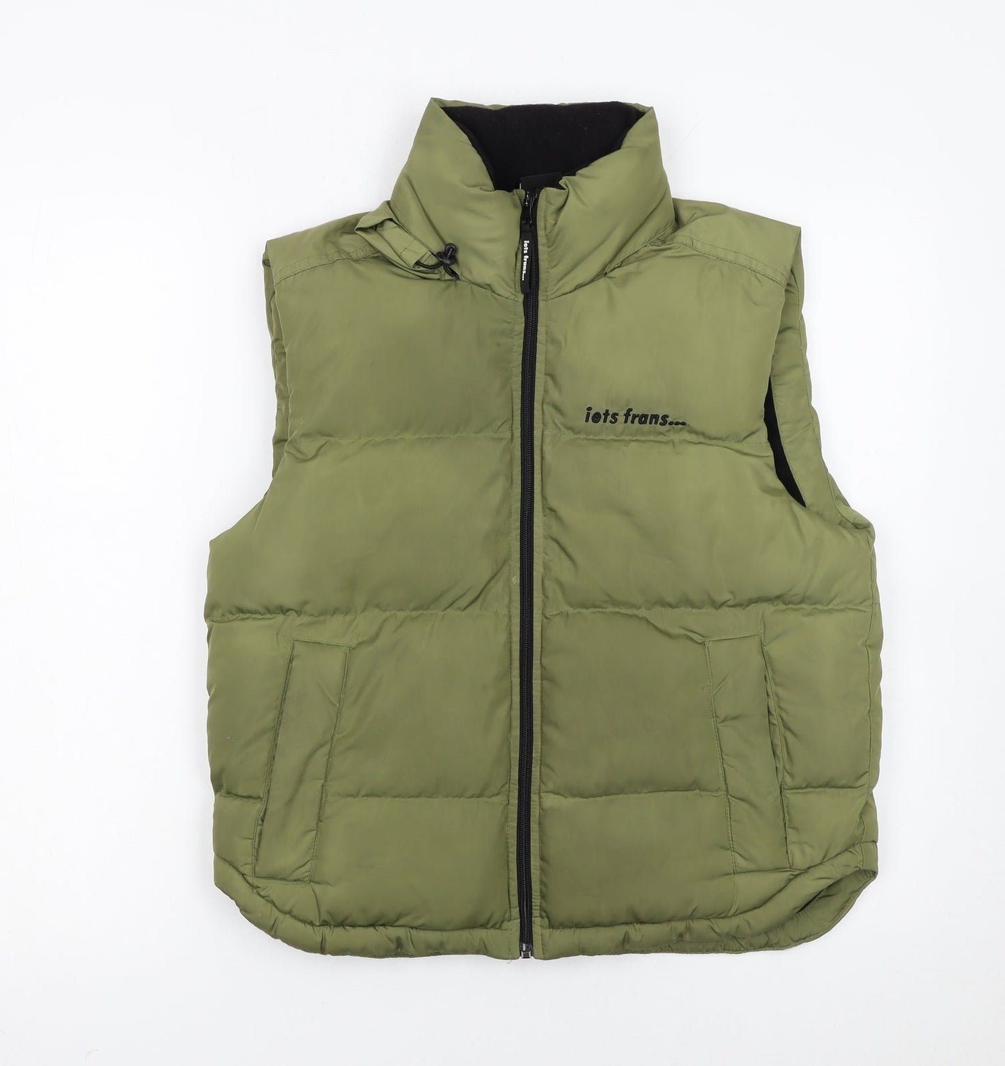 iets frans Women Green XS Puffer Waistcoat Full Zip Gilet