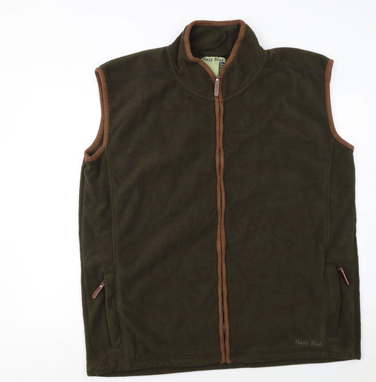 Hazy Blue Men's Brown 3XL Fleece Bodywarmer Waistcoat