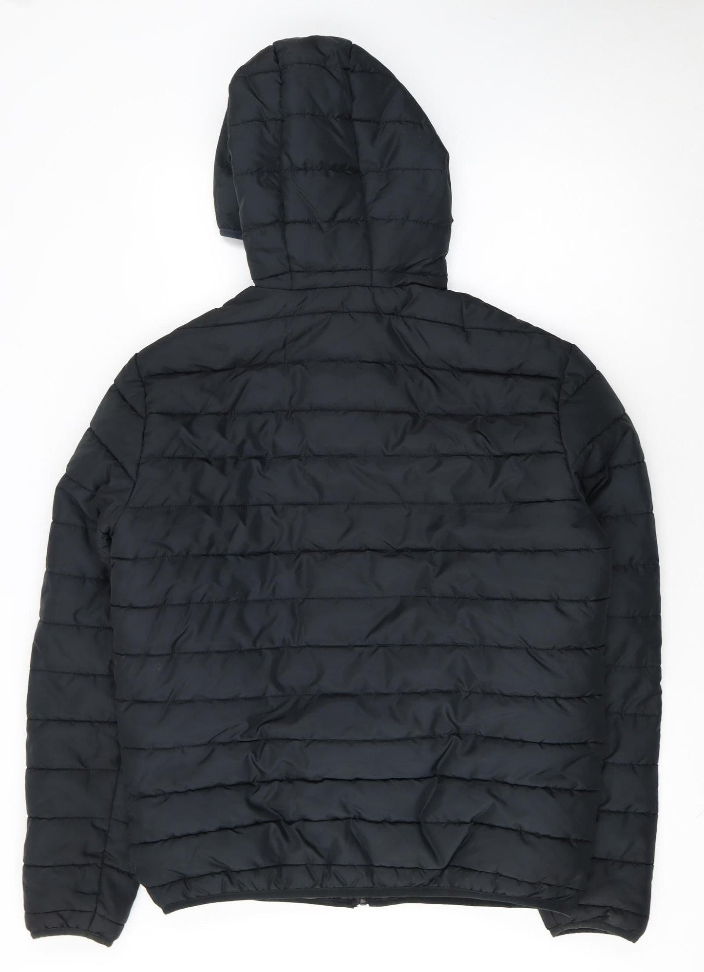 Jack & Jones Men's Black Hooded Puffer Jacket Size M