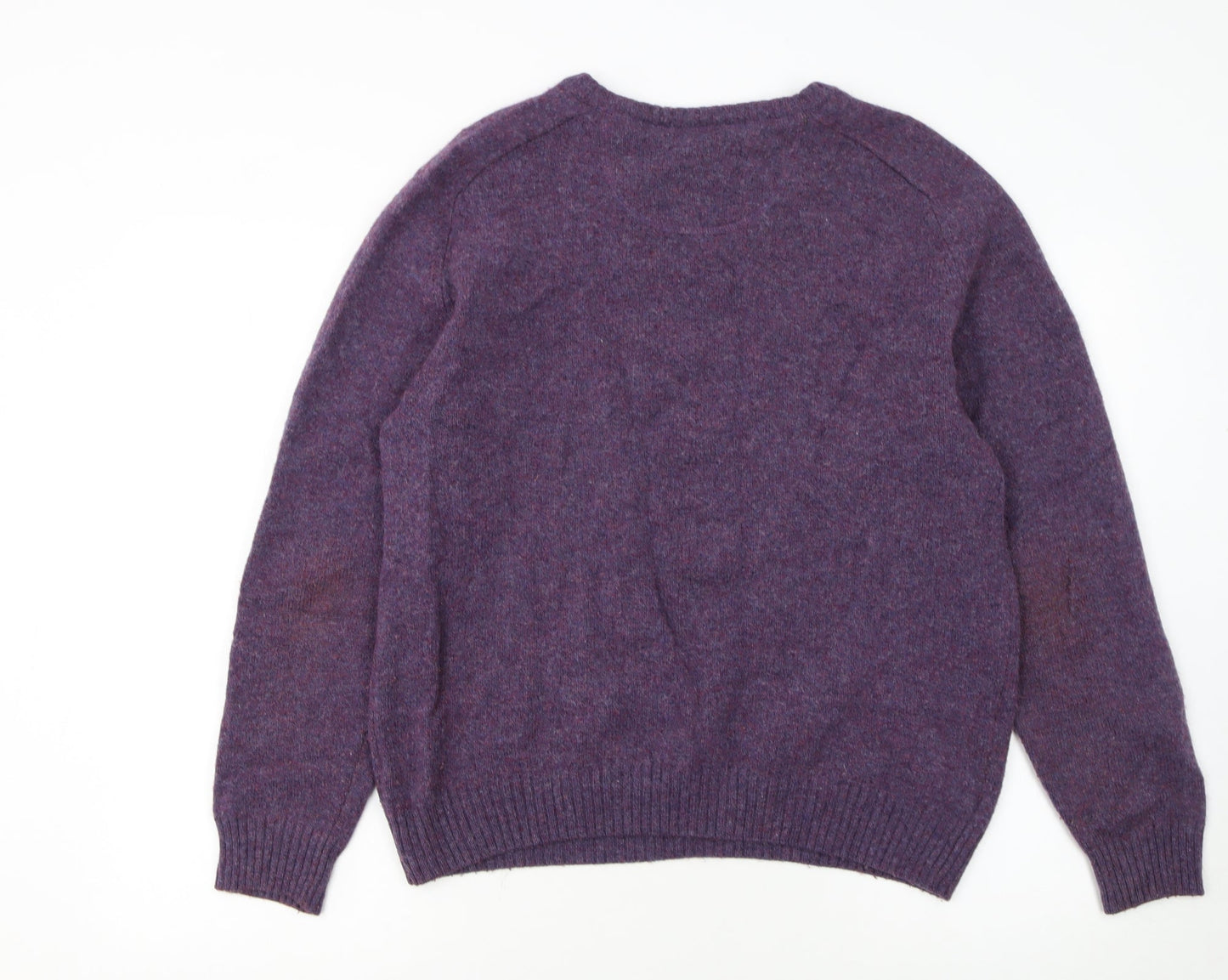 Brook Taverner Men’s Purple Lambswool V-Neck Jumper Size M