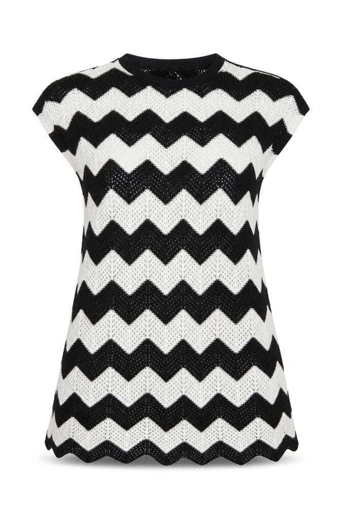 JoJo Maman Bébé Women’s Black White Knit Chevron Maternity Shift Dress M