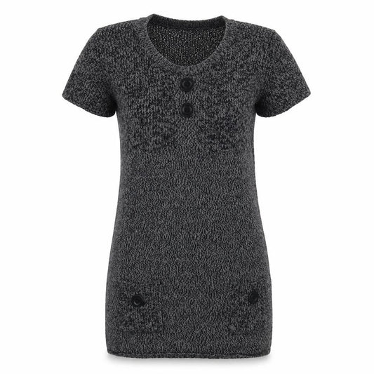 E.B. Design Women Grey Short Sleeve Knit Jumper Dress S