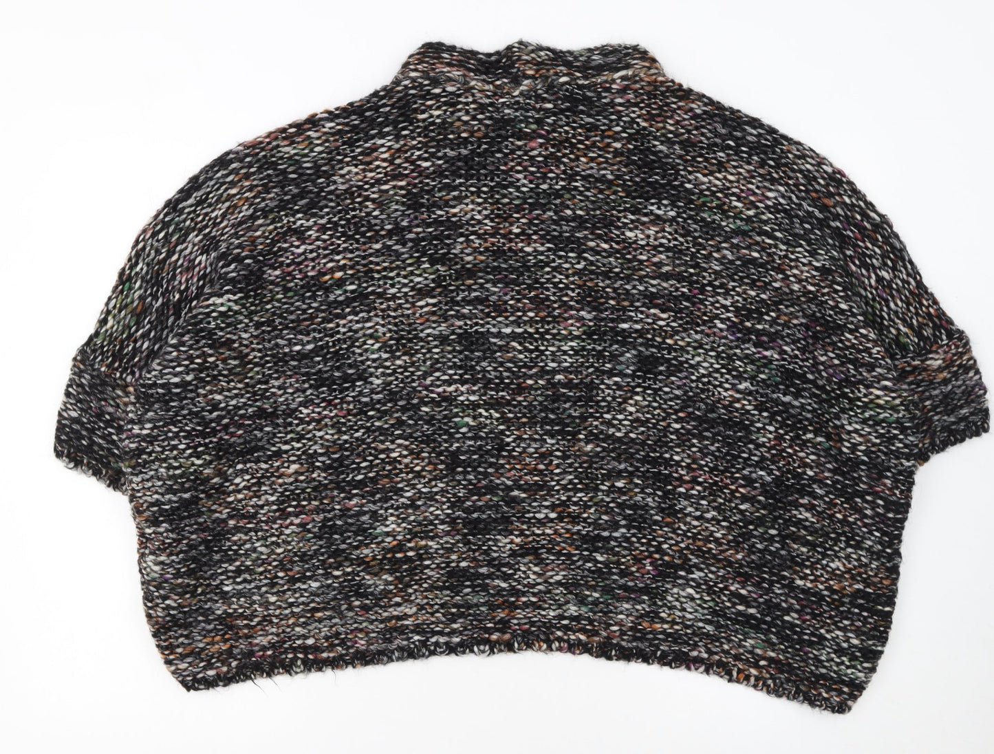 Zara Women Multicoloured Chunky Knit Roll Neck Short Sleeve Jumper Size M
