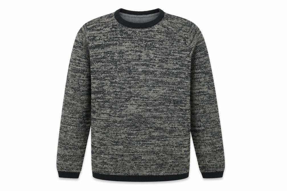 Your Turn Men's Grey Chunky Knit Acrylic Jumper Size S