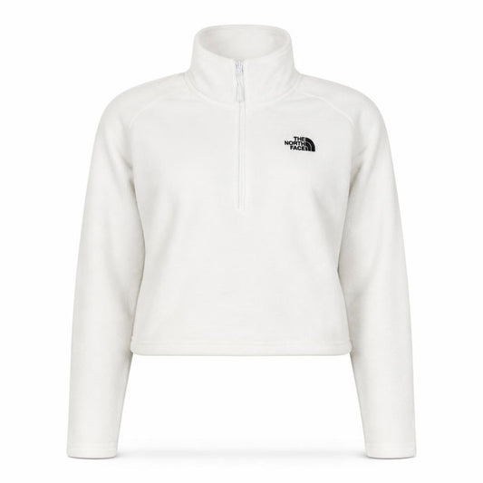 The North Face Womens White Fleece 1/2 Zip Pullover Sweatshirt Size S