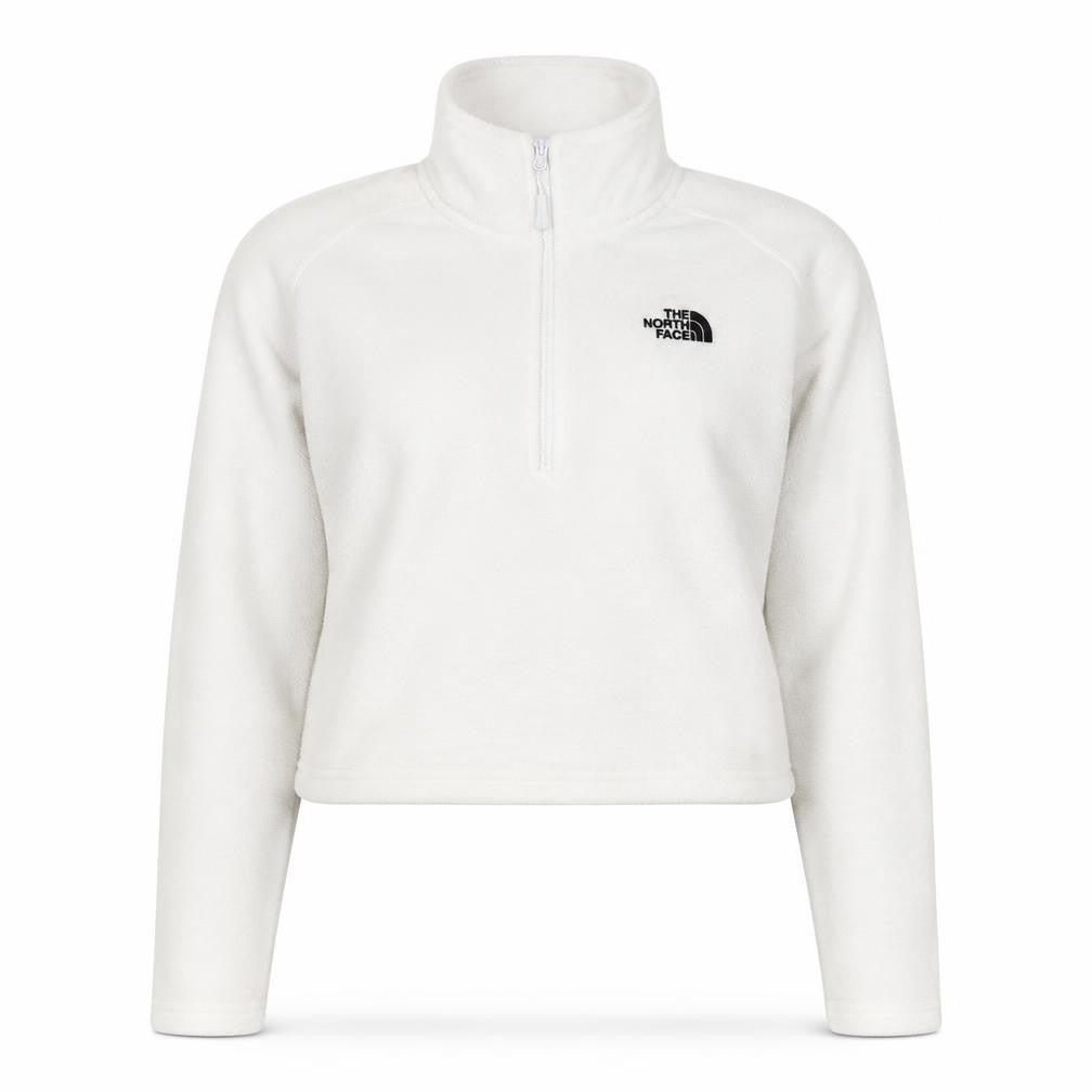 The North Face Womens White Fleece 1/2 Zip Pullover Sweatshirt Size S