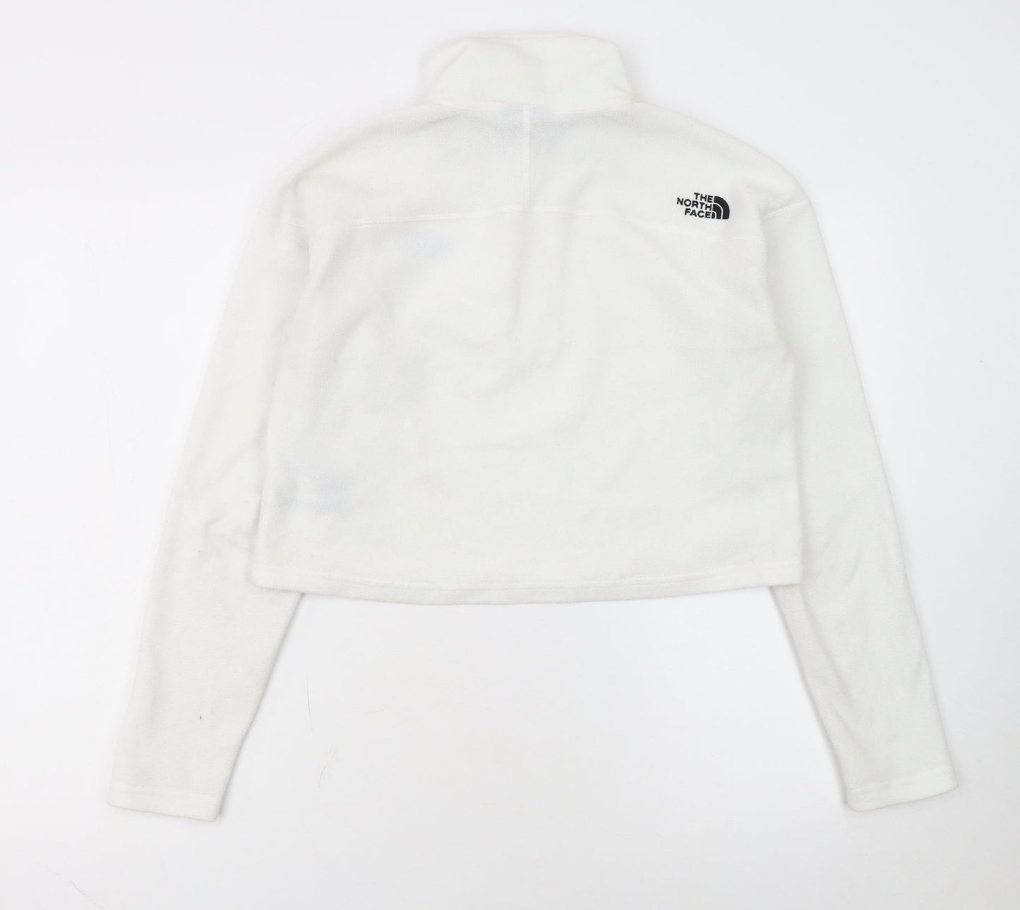 The North Face Womens White Fleece 1/2 Zip Pullover Sweatshirt Size S