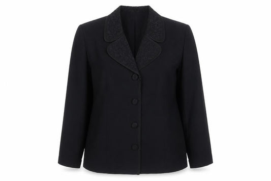 Leslie Fay Women Black Size 16 Single-Breasted Blazer Jacket