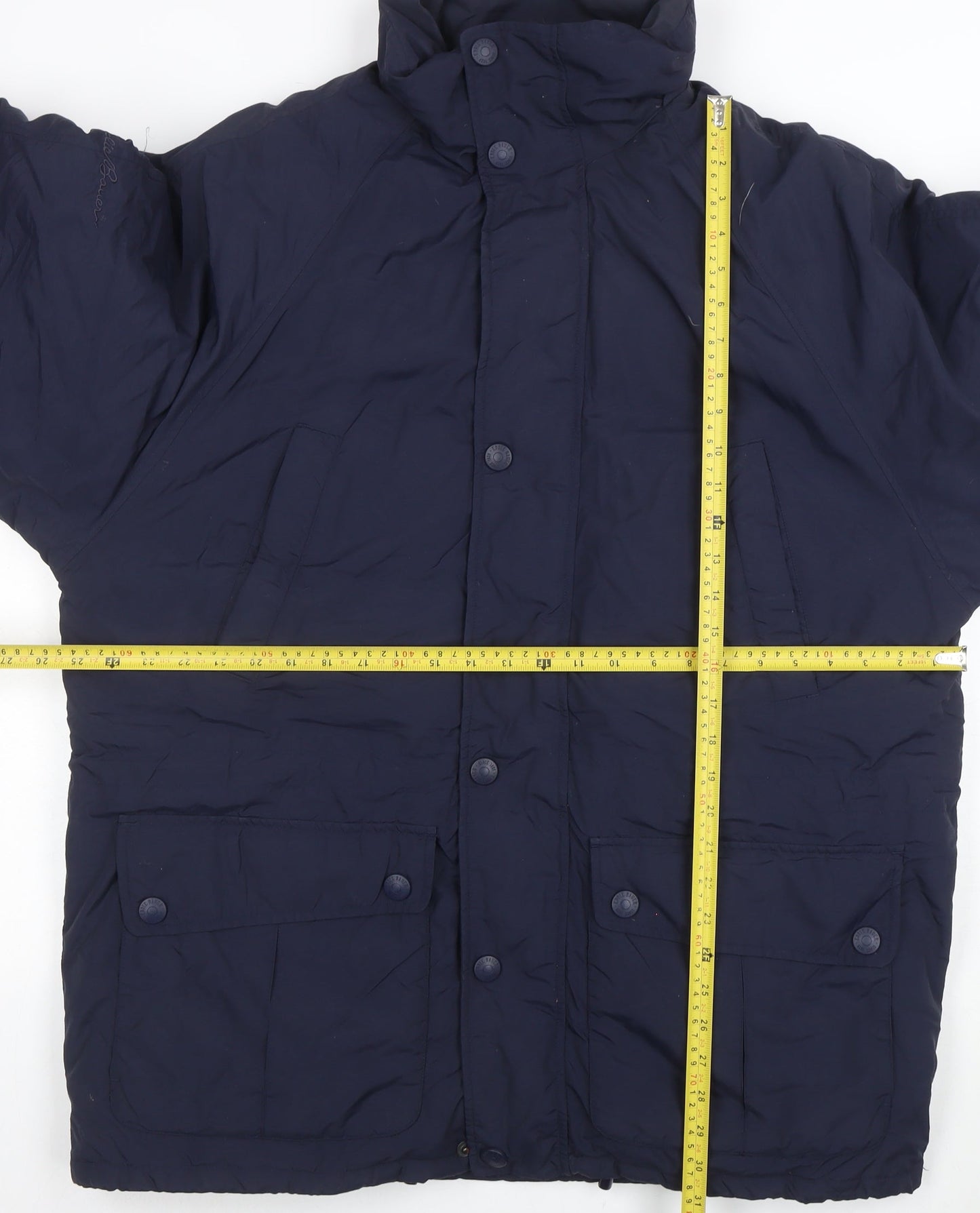 Eddie Bauer Mens Blue M Mid-Length Puffer Jacket Down Insulated