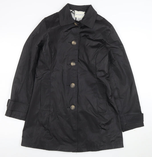 White Stag Women's Black Mid-Length Waterproof Rain Coat S