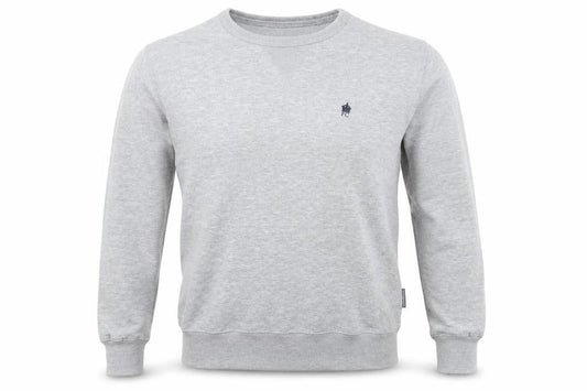 Front view of French Connection men’s grey cotton crew neck sweatshirt m