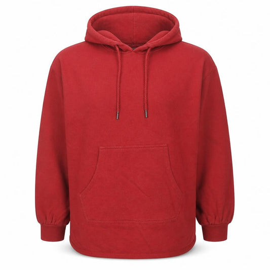 ICHI Unisex Red Pullover Hoodie Medium Regular Fit Cotton Blend
