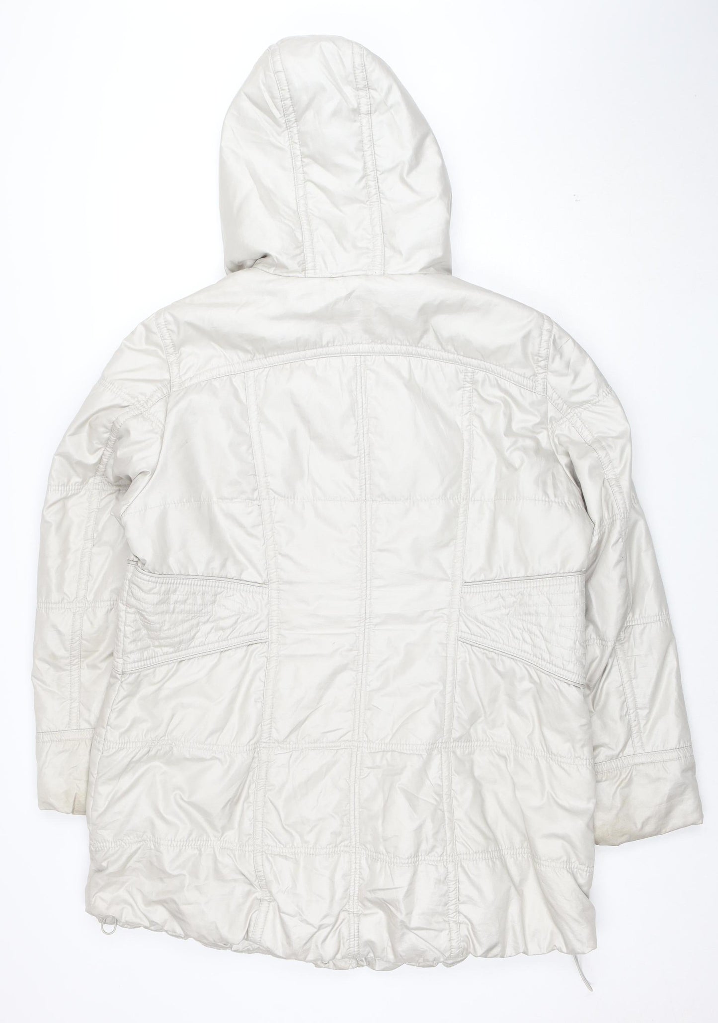 Betty Barclay Womens Beige Hooded Puffer Coat Size 16