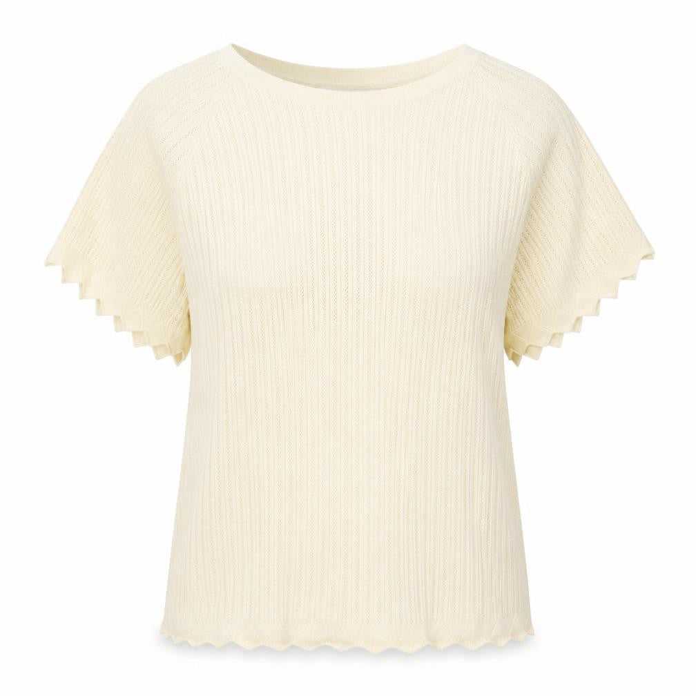 Marks and Spencer Women’s Ivory Knit Short Sleeve T-Shirt L