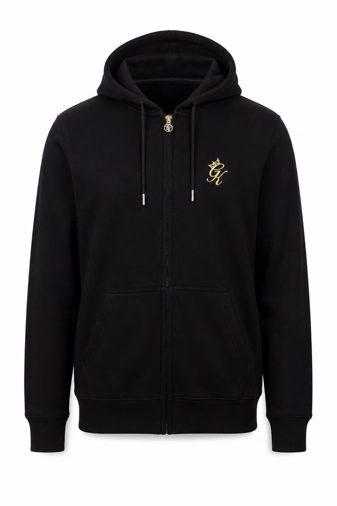 Gym King Men's Black Full Zip Hoodie Size M Regular Fit