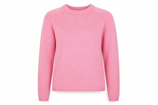 Marks & Spencer Womens Pink XS Crew Neck Cotton Jumper Knitwear