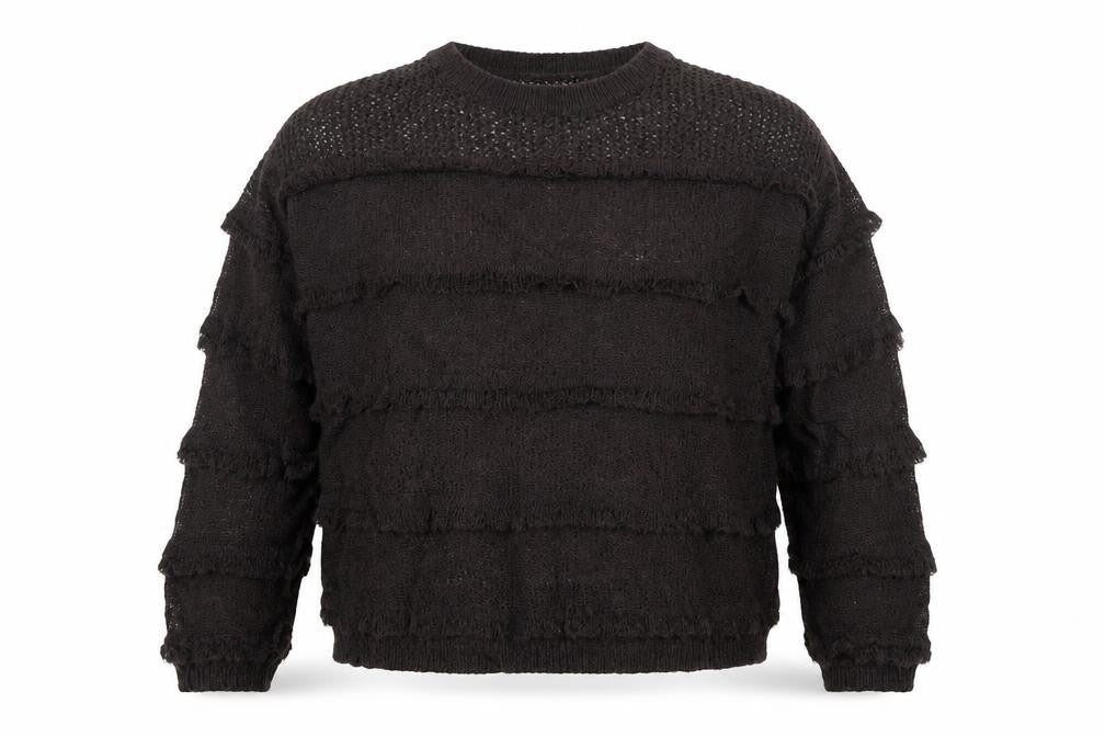 Per Una Women's Brown Mohair Blend Relaxed Open-Knit Jumper M