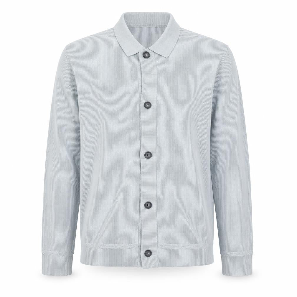 Marks & Spencer Men's Grey Cotton Blend Collared Cardigan XL