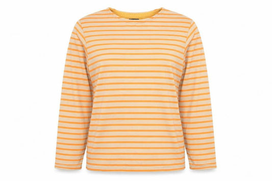 FieldCore Women's Beige Orange Striped Pullover Sweatshirt Size M