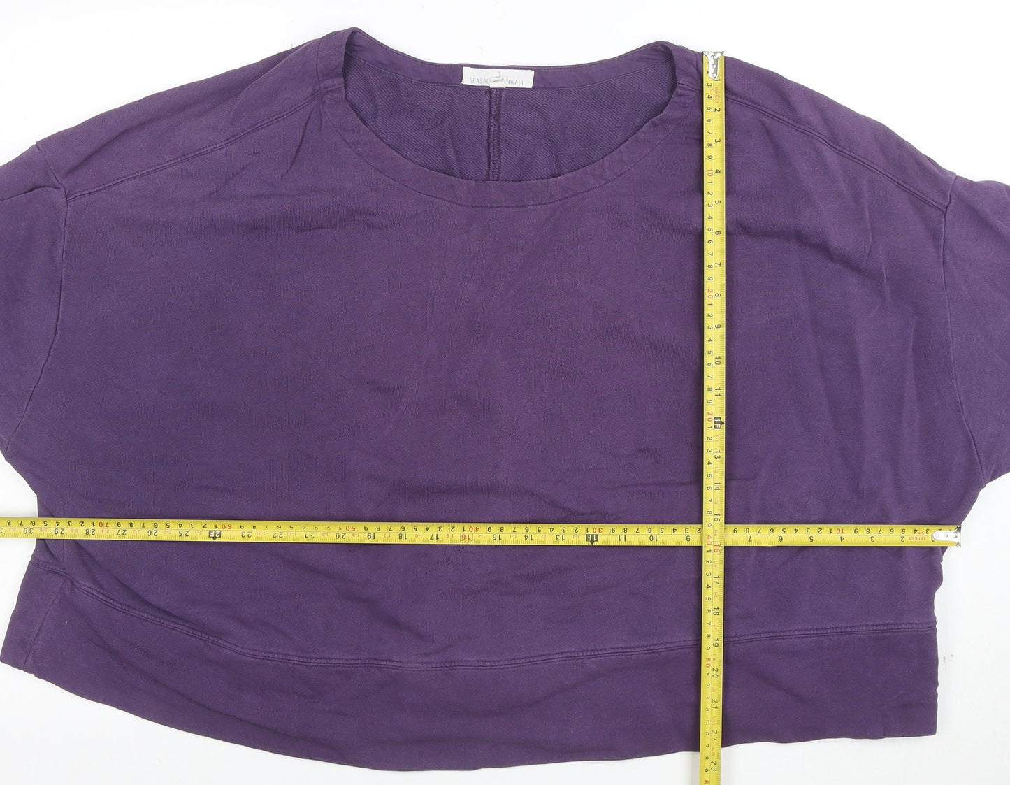 Seasalt Cornwall Women’s Purple Cotton Sweatshirt XL Relaxed Fit