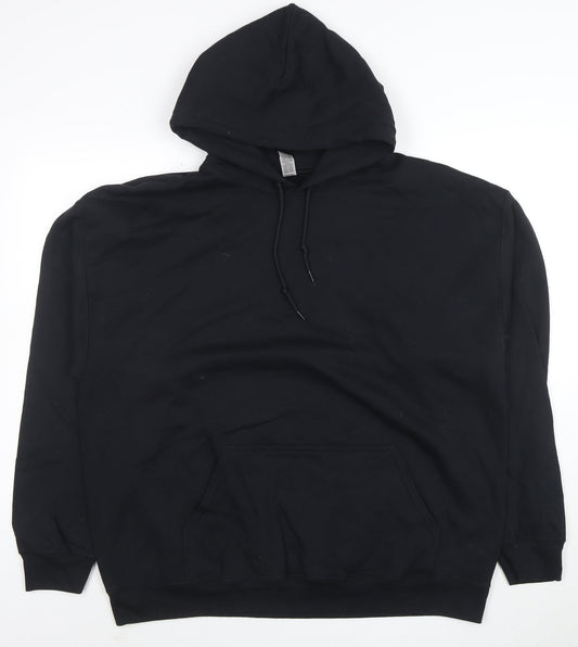 Gildan Men's Black XL Pullover Hoodie Graphic Print Fleece