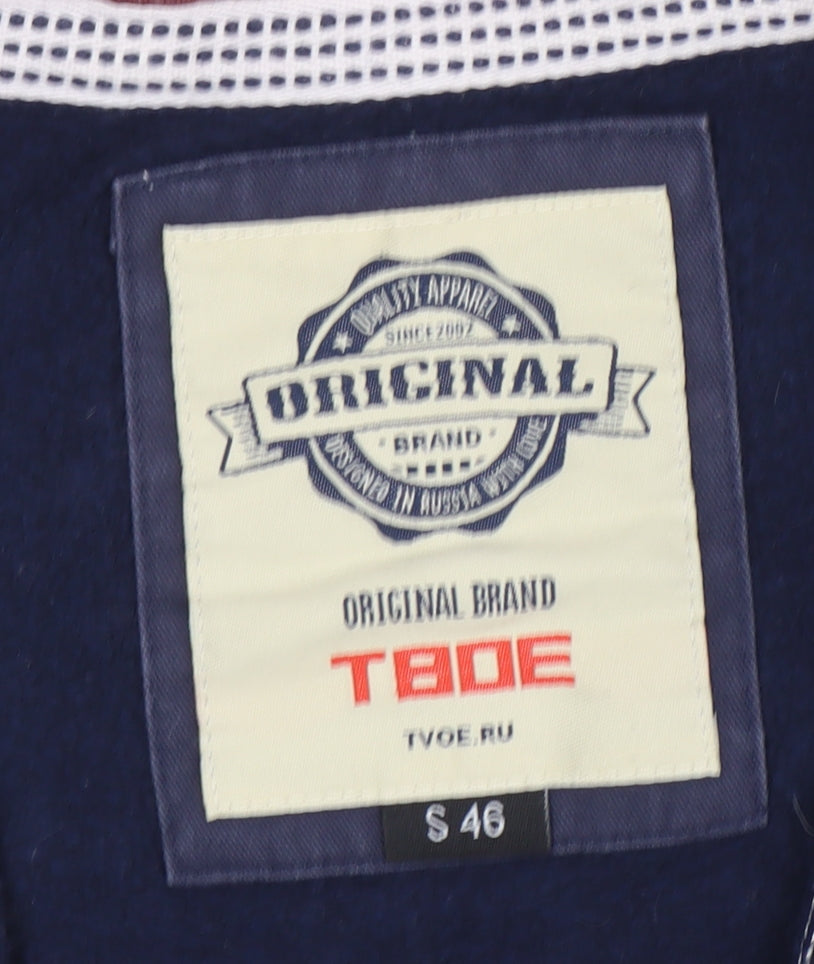 TVOE Men’s Blue Full Zip Hoodie S Brooklyn Athletics 1968 Graphic