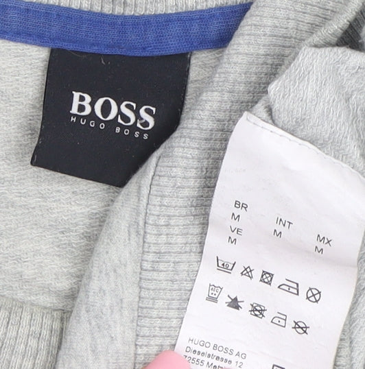 Hugo Boss Men's Grey Blue Stripe Crew Neck Sweatshirt Size M